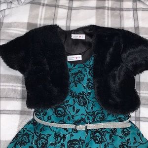 Girls green party dress